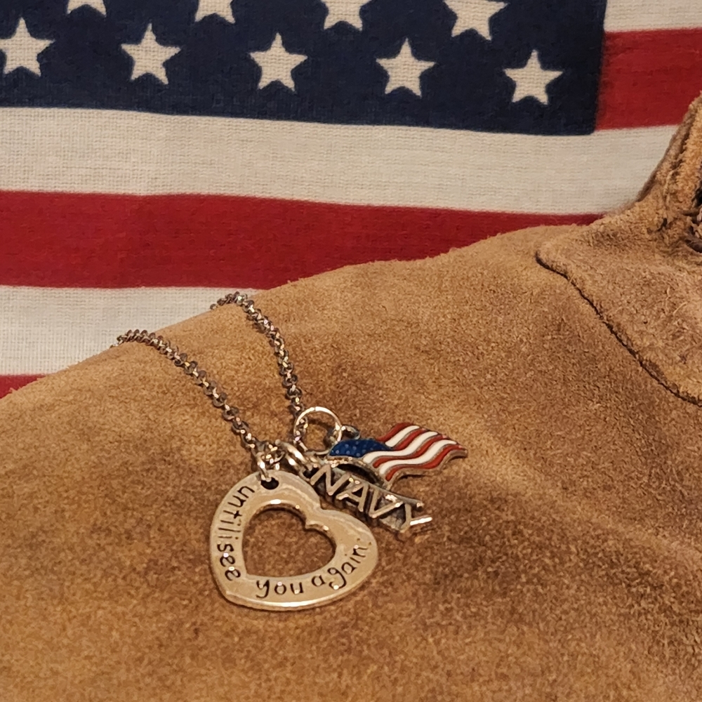 Until I See You Again Necklace (Navy)